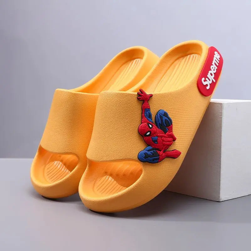Anime peripheralsMarvel cartoon Spider-Man children's home anti-slip sandals New flip-flop boys soft-soled beach sandals EVA (Available)