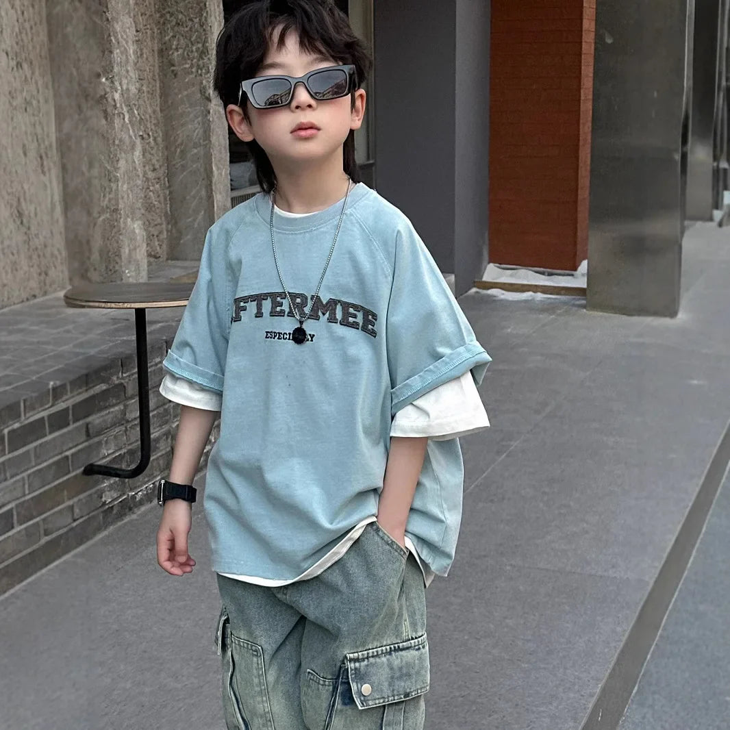 Spring Summer New Children's  Short Sleeve T-shirt