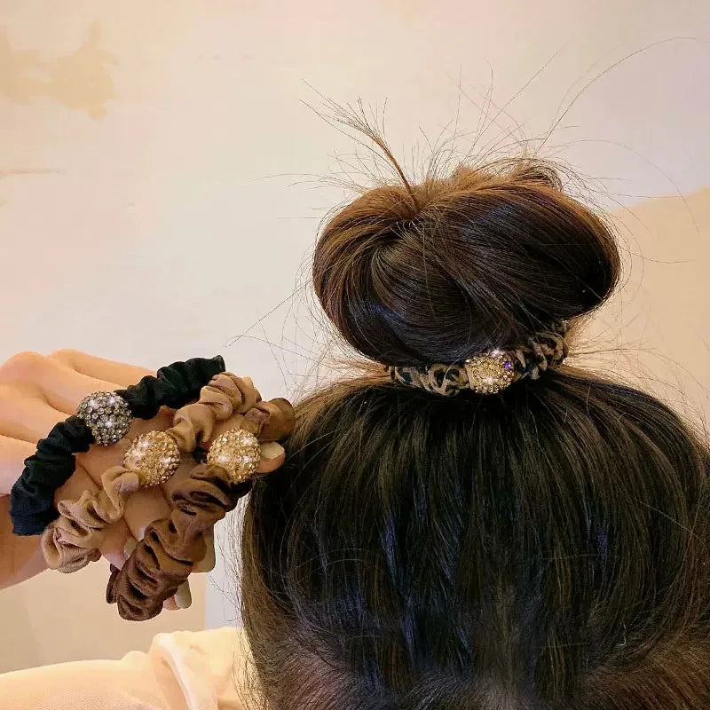 Girl Hair Band Accessories Fashion Large Hair Ties Solid Color Elastic Scrunchies For Women Ponytail Hairstyle