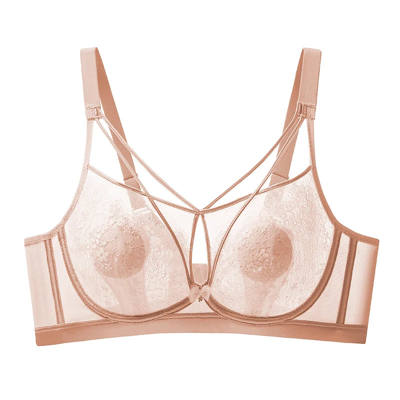 Appears Small Anti-sagging Thin Rabbit Ear BCD Cup Bra Minimizes Side Breasts Steel Ring Sports Bra Gathers Summer Breathability