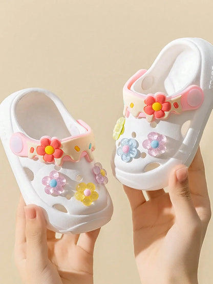 Summer indoor non-slip floral convertible soft-soled sandals for kids