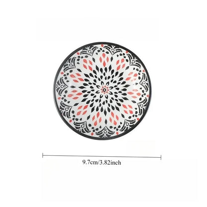 Bohemian Ceramic Condiment Dishes Set Sauce Plates Bowls  Spice Plates for Home  Restaurant Sushi Bar Parties Picnics Camping