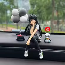 One Piece Luffy Dashboard Figure made from durable PVC for car dashboard decoration, office desk display, and anime collection