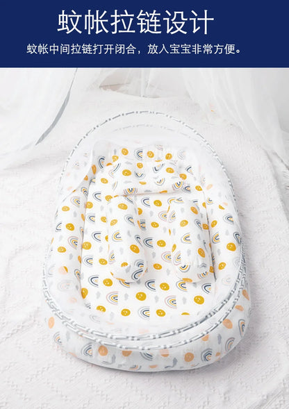Multi-Function Travel Baby Nest Portable Baby Bed Crib Foldable Babynest Bassinet Infant Sleeping Children's Bed with Mosquito