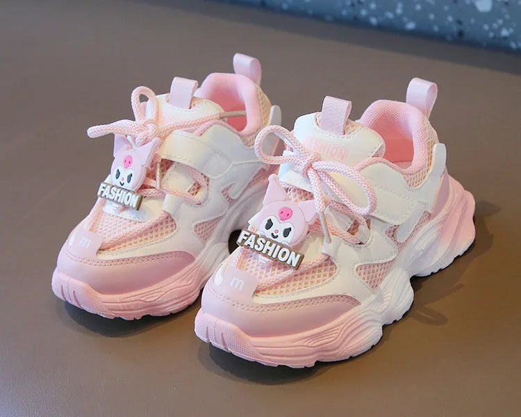 2026 Girls Kuromi Autumn New Board Shoes Sanrio Sports Dad Shoes Children Cartoon Kawaii Comfortable Breathable Casual Shoes