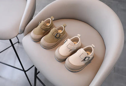 Kids Casual Shoes Round Toe Soft Sole Toddler Shoes Spring Autumn New Non-slip Children Leather Shoe Vintage Baby Walking Shoes