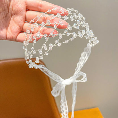 Children's hair band crystal pearl princess ribbon hair braid little girl not hurt hair braid Fried Dough Twists braid girl head