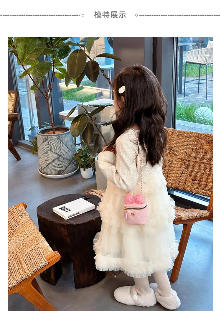 Children Bag New Girl Crossbody Bags Fashion Chain Bags Bow Shoulder Bags Versatile Girl Bag Sweet Princess Bag mochila infantil (Available)