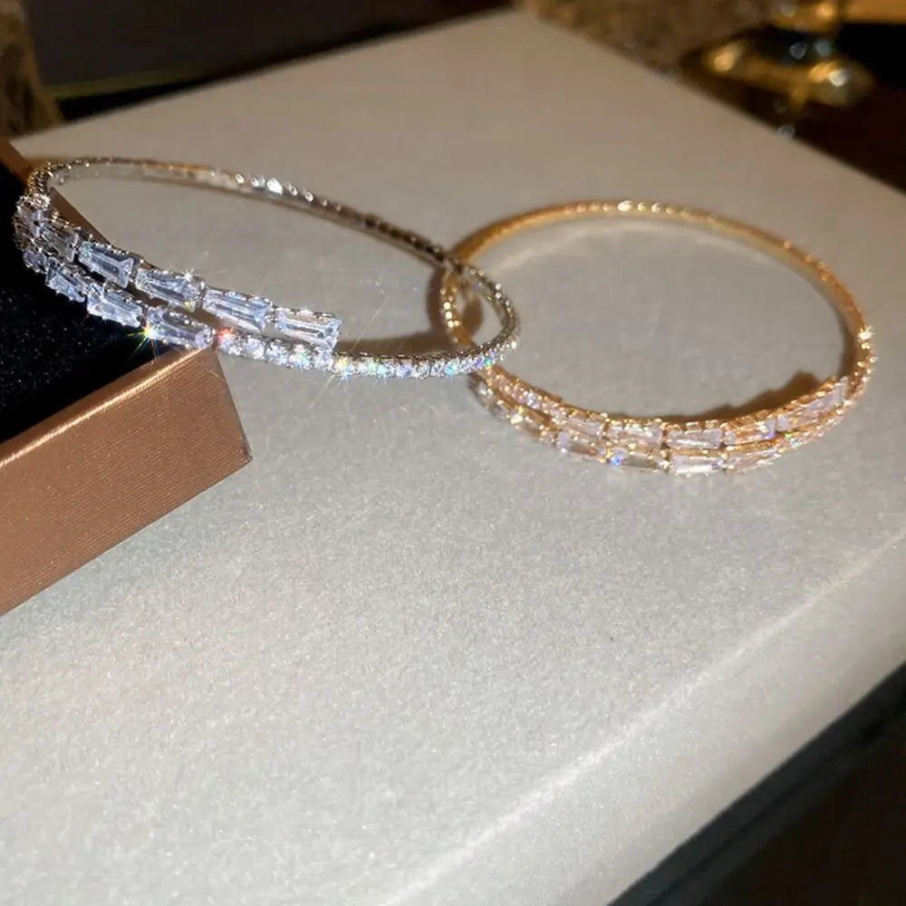Couple Bangles Decoration Jewelry Accessories Women Gift Simple Pulseras Full Rhinestone Bracelet Women Bracelets Cuff Bangles