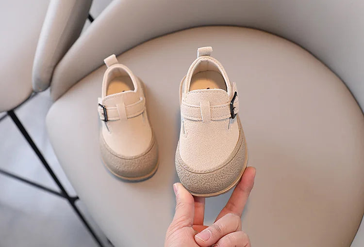 Kids Casual Shoes Round Toe Soft Sole Toddler Shoes Spring Autumn New Non-slip Children Leather Shoe Vintage Baby Walking Shoes