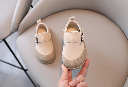 Kids Casual Shoes Round Toe Soft Sole Toddler Shoes Spring Autumn New Non-slip Children Leather Shoe Vintage Baby Walking Shoes