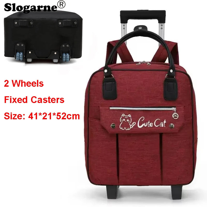 Portable Travel Luggage Bags 4 Wheels Big Capacity Unisex Trolly Travel Duffels Men New Rolling Suitcase Women Wheel Travel Bags