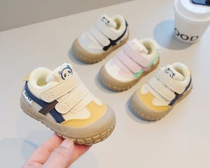 Baby Sneakers Warm Fur Inside Infant Shoes Autumn Winter Little Boys Girls Casual Shoes For Baby Pink, Yellow