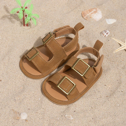Casual Style Buckle Decoration Beach Baby Sandals Anti-slip Comfortable Soft-soled Baby First Walkers