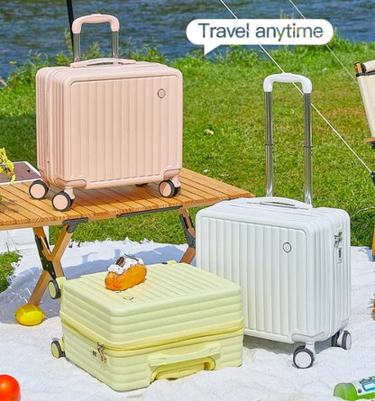 18-Inch Luggage 2025 Fashion Small Luggage Lightweight Travel Trolley Case with Combination Lock