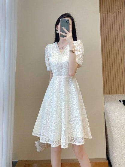 Women's Dress White Female Dresses Formal Occasion Midi Soft One-piece New in On Promotion Elegant Chic Fashion Summer 2025 Xxl