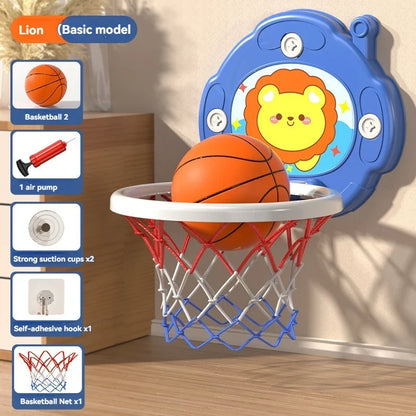 New Children's Basketball Frame Indoor Shooting Hanging Baby Basketball Stand 1-5 Year Old Baby Home Ball Toy No Punching