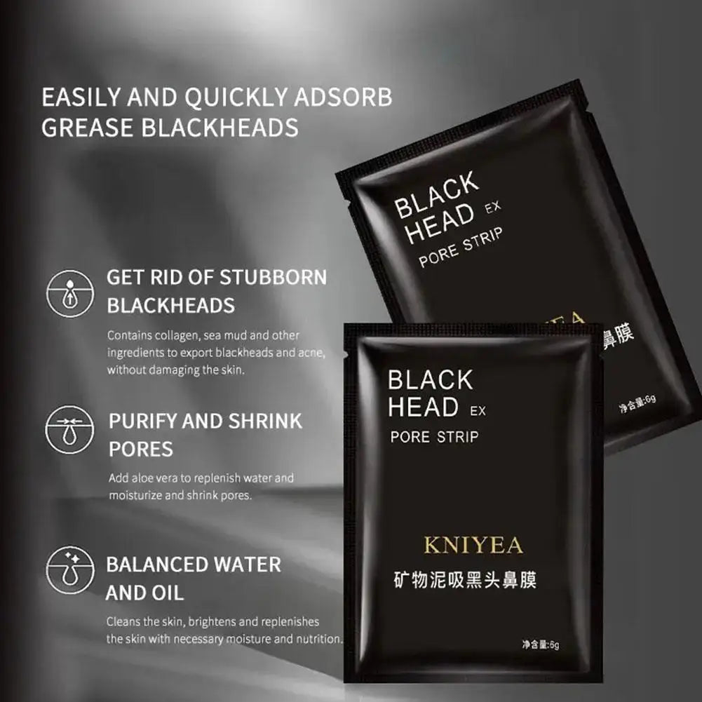 Deep Cleansing Black Mask Bamboo Charcoal Blackhead Remover Face Mask Skin Care  Peal-off Nose Mask Skin Care