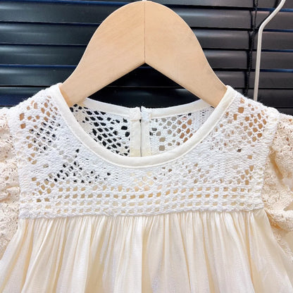 Bear Leader Summer Korean Version Girl Suits Flying Sleeve Round Neck Doll Shirt + wide Leg Pants 2-Pcs Set Kids Clothing