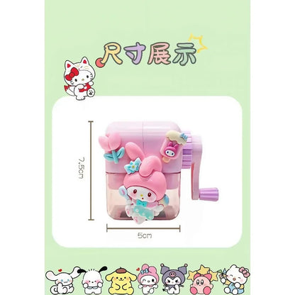 Kuromi cartoon pencil sharpener, children's hand-crank pencil sharpener, cute cartoon pencil sharpener, student stationery gift