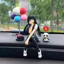 One Piece Luffy Dashboard Figure made from durable PVC for car dashboard decoration, office desk display, and anime collection