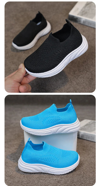 Lightweight Boys Girls Casual Shoes Breathable Slip on Kids Casual Sneakers Anti-slip Toddler Flats Outdoor Walking Shoes