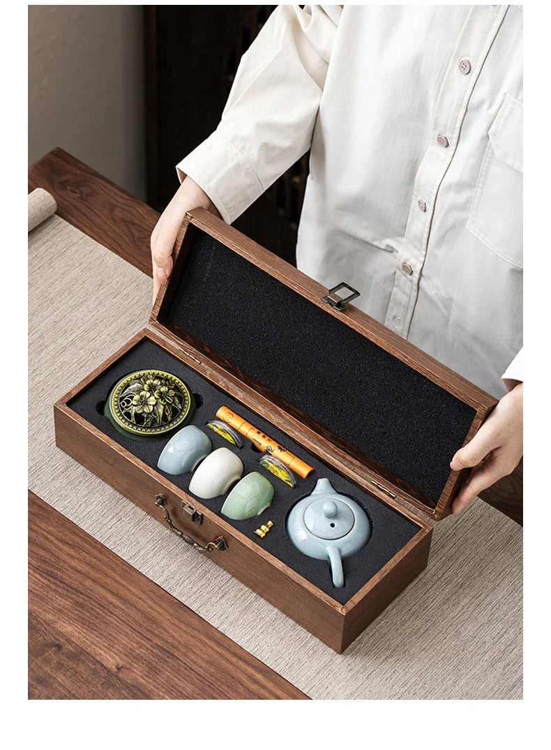 China-Chic Cultural and Creative Tea Set Gift Set Customized logo for business gift giving activities