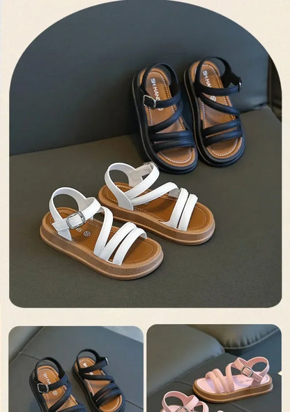 1-10Y Baby Girls Sandals Summer Children's New Cool Fashion Princess Cute Versatile Shoes for Students Flat Sandal Casual Shoe