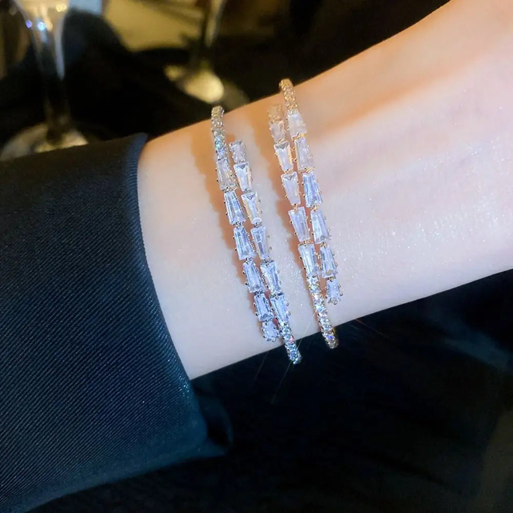 Couple Bangles Decoration Jewelry Accessories Women Gift Simple Pulseras Full Rhinestone Bracelet Women Bracelets Cuff Bangles