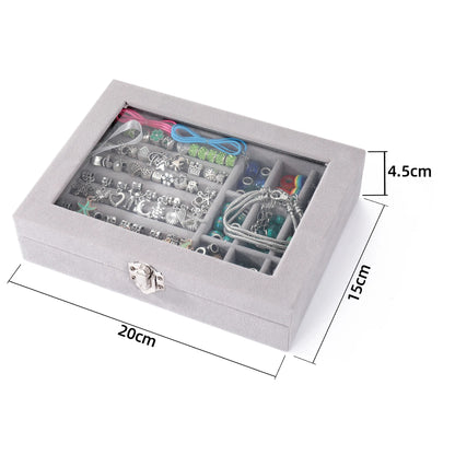 Kid Girl Crystal Beaded Jewelry Making Accessories Set With Jewelry Box DIY Bracelet Necklace Girl Gift