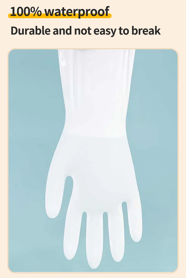 Long Length Nitrile Gloves Disposable Latex Free Powder Free Extended Cuff For Kitchen Cleaning Food Handling Beauty Salon