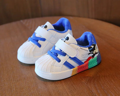 Mickey Minnie Children Casual Shoes Girls Boys Sneakers Kids Breathable Soft Sport Shoe Baby Toddler Outdoor Sneaker Spring