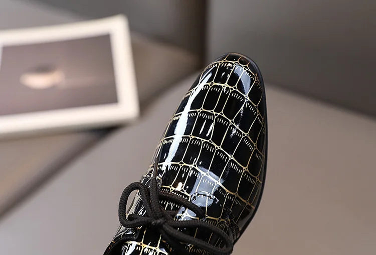 Boys Leather Shoes Kids Flats Causal Children's Wedding Shoes for Toddlers Black Fashion Student Non-slip for School Performance