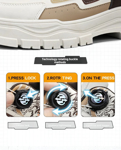 Men's Casual Outdoor Boots Fall Breathable Trendy Versatile Leisure Knob Board Shoes Anti-slip Riding Fashion Sneakers