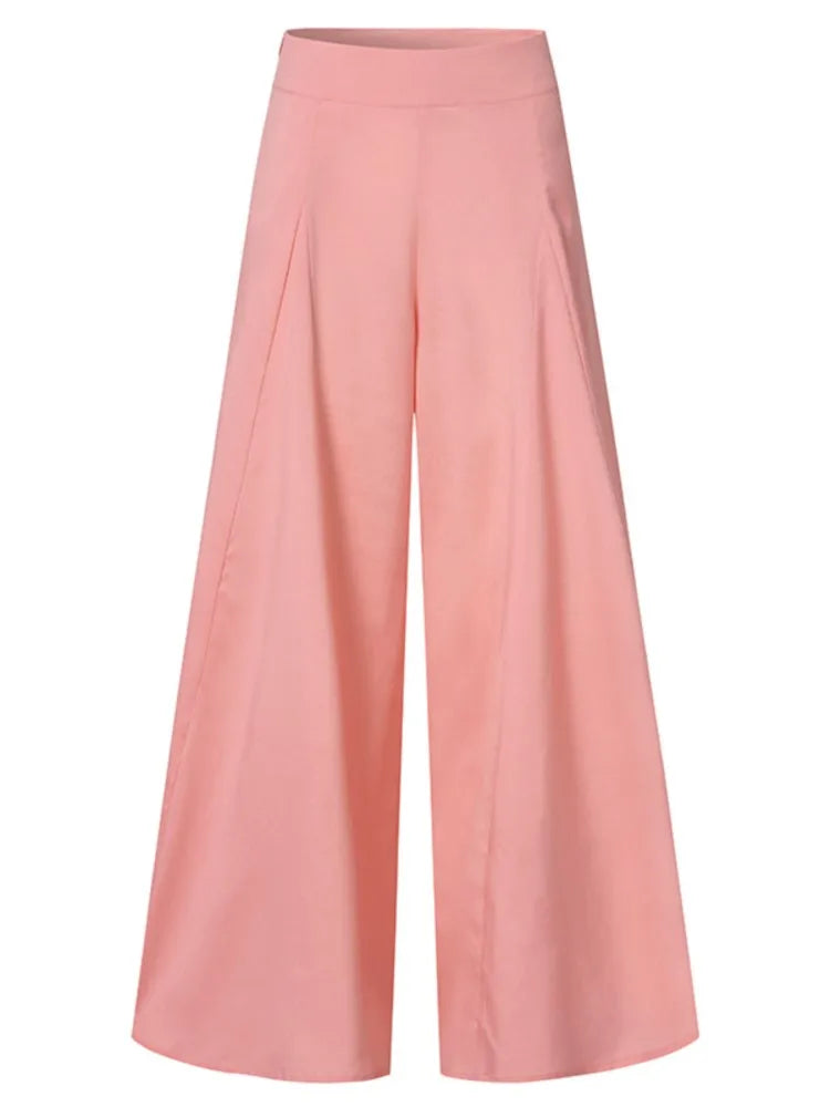 Fashion Women High Waist Wide Leg Pants Spring Autumn Female Elegant Flare Trousers Casual Solid Holiday Loose Long Pant New (Available)