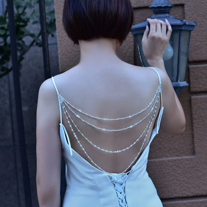 Jewelry Bride Wedding Accessories Crystal Tassel Pendant Necklace Women's Bolero Shawl Dress Shoulder Decoration SG04