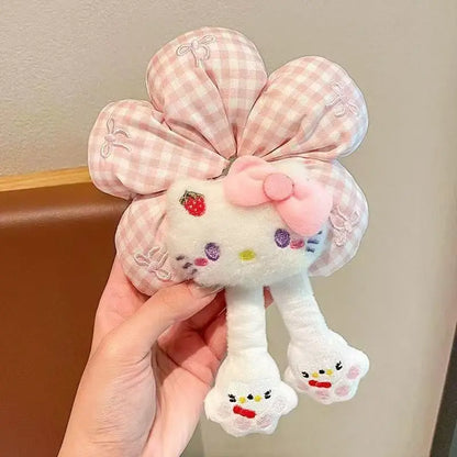 Sanrio Cute Cartoon Animal Flower Large Intestine Scrunchie My Melody Head Rope Kuromi Kawaii Head Tie Hair Rope Hair Ornament