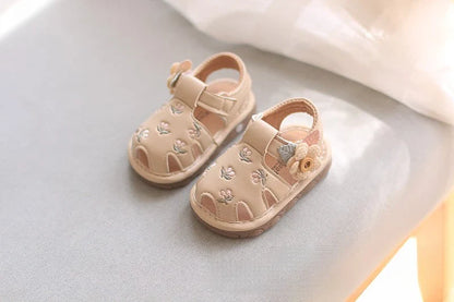 Baby Boys Girls Sandals Summer Baby Wedding Dress Flat Shoes Newborn Crib Shoes First Walkers Prewalkers Shoes
