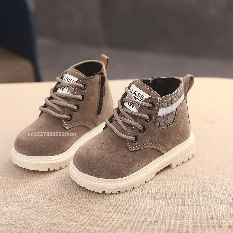 Material Plush Kids Winter Boots Cotton Fabric Spring Autumn Children Shoes Baby Toddler Boys Girls Boots (Available)