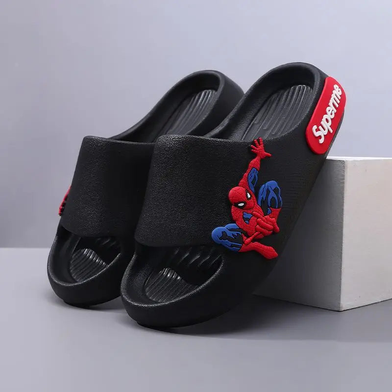 Anime peripheralsMarvel cartoon Spider-Man children's home anti-slip sandals New flip-flop boys soft-soled beach sandals EVA (Available)