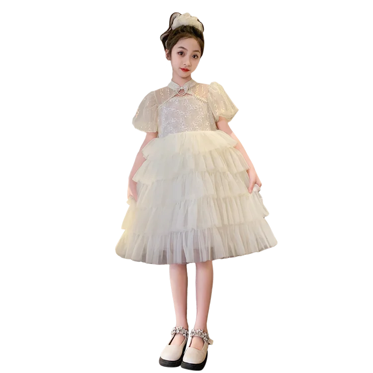 Girls Party Dresses Children Sleeveless Butterfly Embroidery Tulle Bowknot Pageant Gown Newborn Baby Birthday Princess Dress