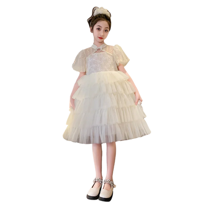 Girls Party Dresses Children Sleeveless Butterfly Embroidery Tulle Bowknot Pageant Gown Newborn Baby Birthday Princess Dress