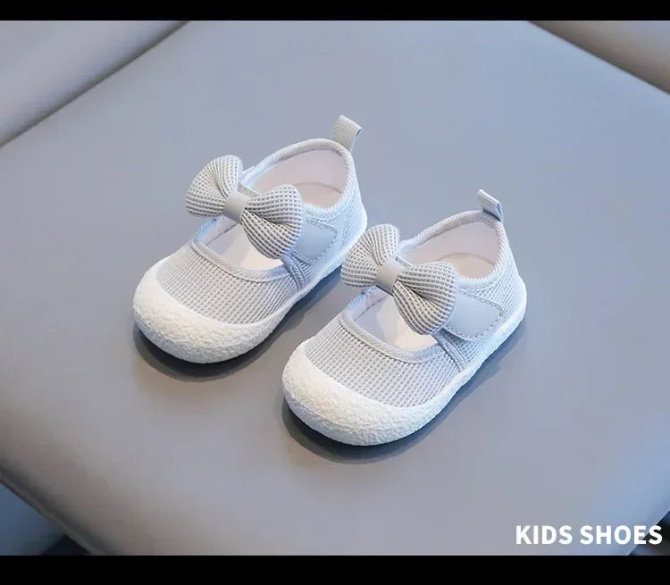 Kids Shoes  Baby Girl Walking Shoes with Breathable and Non Slip Mesh Bow Princess Shoes with Non Slip Soft Soles