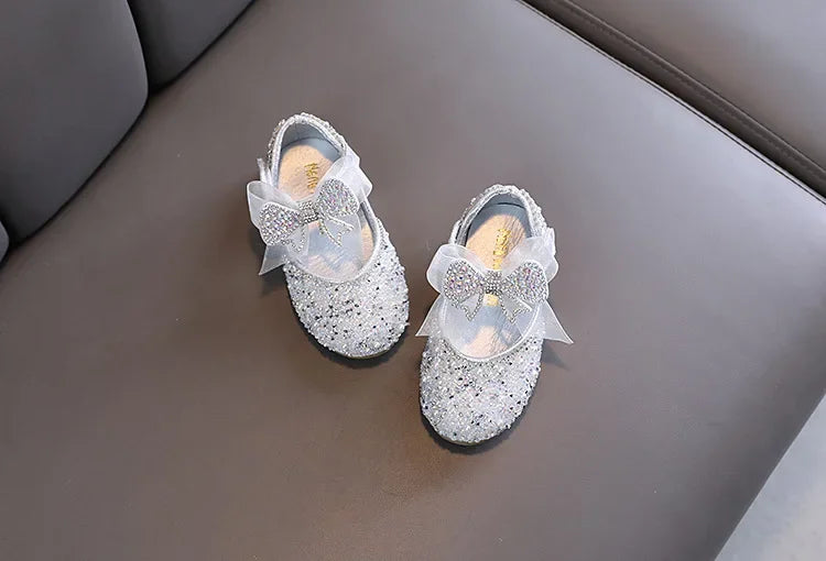 Rhinestone Sequins Girls Princess Shoes Children Party Dance Shoes Student Spring Autumn New Flats Kids Performance Shoes