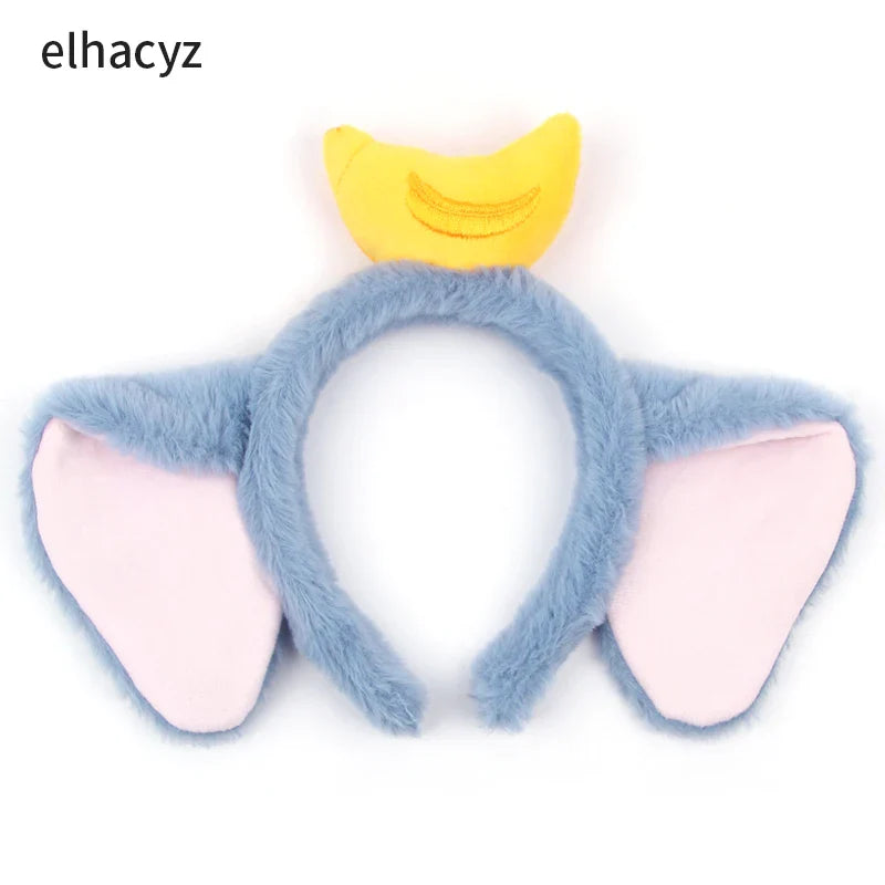 Mickey Mouse Disney Fashion Women Bow Bear Ear Plush Hair Band Cartoon Headband Female Sweet Cute Girls Hairband Hair Accessorie