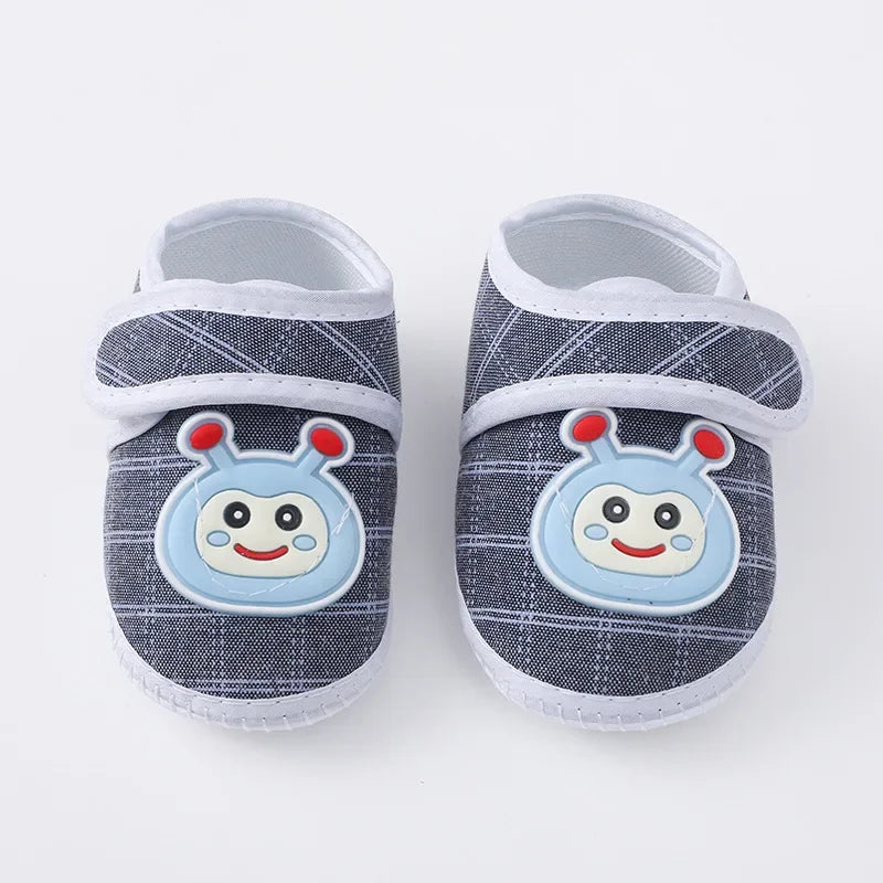 Newborn Baby Boy Girls Shoes Spring Autumn Lovely Floral Embroidery Anti-Slip Sneaker Crib Shoes Soft Cotton Cute First Walkers (Available)