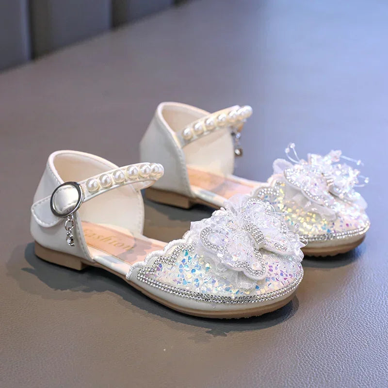 Summer Roman Sandals Fashion Bow Sequins Beads Comfortable Everyday Children's Cute Casual Flat Walking Shoes Zapatos Mujer