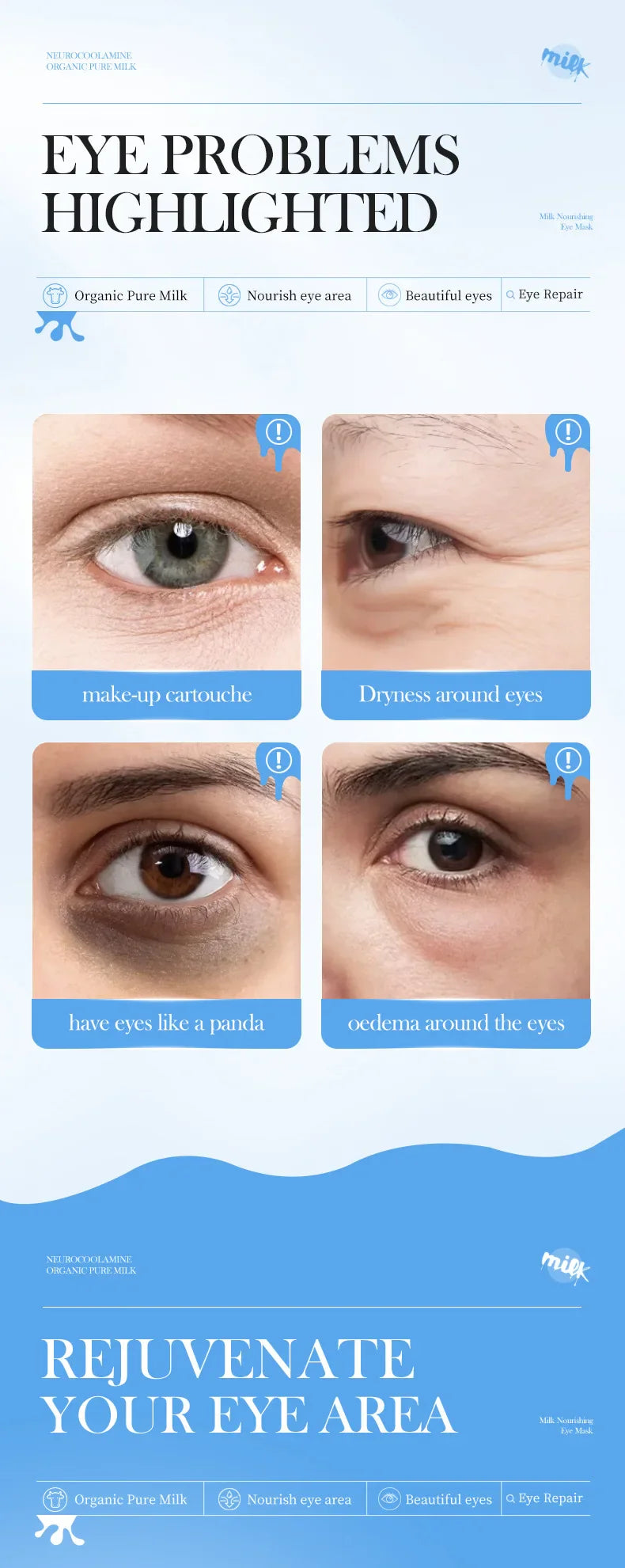 Milk Crystal Collagen Eye Mask Firming Anti Dark Circles Remove Eyes Bags Moisturizing Eye Patches Eyes Skin Care