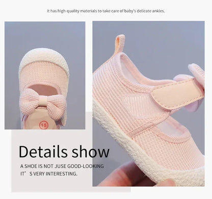 Kids Shoes  Baby Girl Walking Shoes with Breathable and Non Slip Mesh Bow Princess Shoes with Non Slip Soft Soles