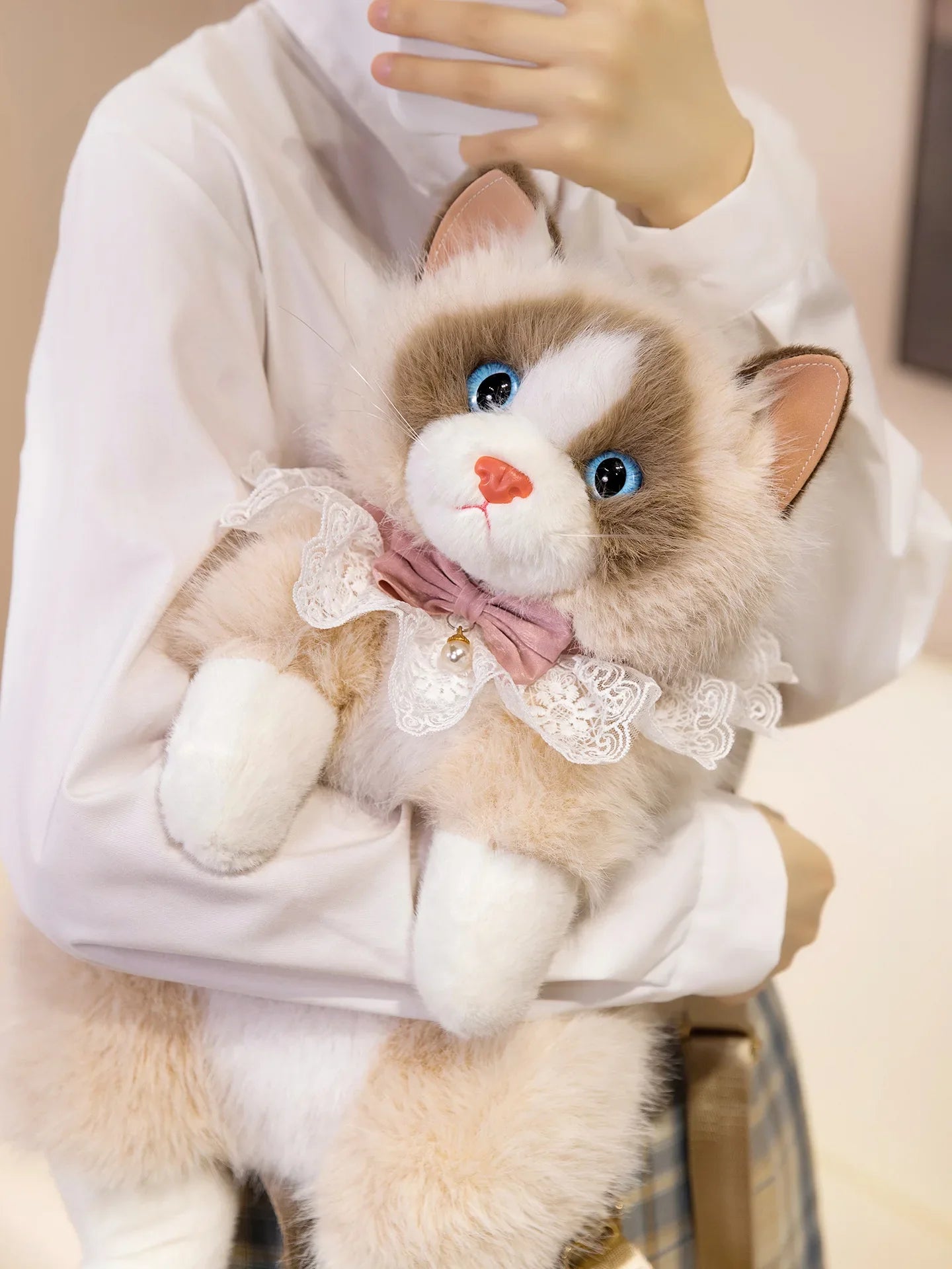 Simulated Puppet Cat Backpack Doll Cute Cat Backpack Plush Toy Daughter Birthday Gift
